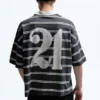 21 Savage gestreiftes Poloshirt 21 Savage gestreiftes Poloshirt