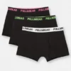 3er-Pack schwarze Boxershorts mit neonfarbenem Bund