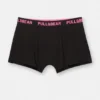 3er-Pack schwarze Boxershorts mit neonfarbenem Bund