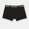 3er-Pack schwarze Boxershorts mit neonfarbenem Bund