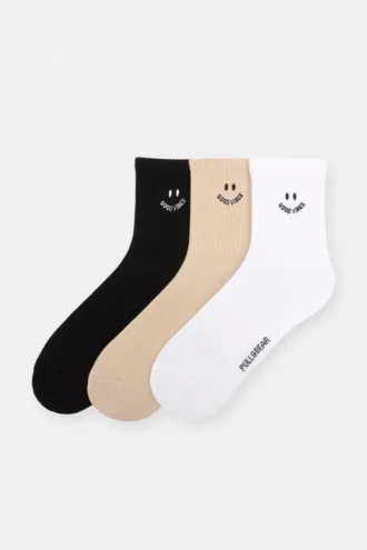 3er-Pack Smiley-Socken