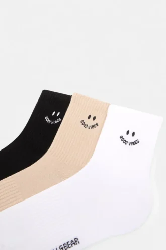 3er-Pack Smiley-Socken