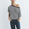 Asymmetrisches Kurzarm-T-Shirt Asymmetrisches Kurzarm-T-Shirt