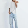 Asymmetrisches Kurzarm-T-Shirt Asymmetrisches Kurzarm-T-Shirt