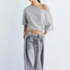 Asymmetrisches Kurzarm-T-Shirt Asymmetrisches Kurzarm-T-Shirt