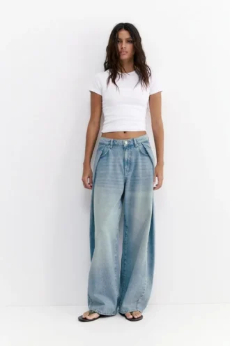 Baggy-Jeans im Ballon-Schnitt mit Falten