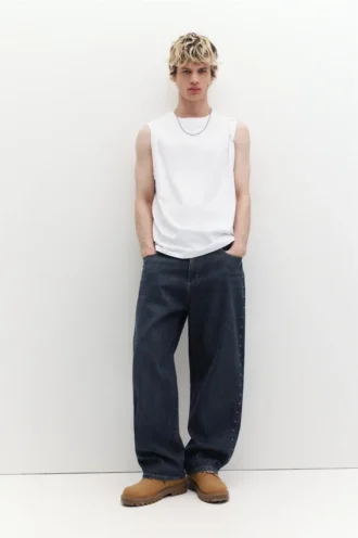 Baggy-Jeans in Relaxed-Fit mit Sternen