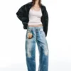 Baggy-Jeans mit Aufdruck Baggy-Jeans mit Aufdruck