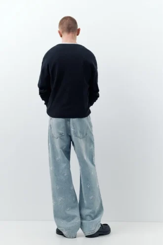 Baggy-Jeans mit gesticktem „STWD“-Logo