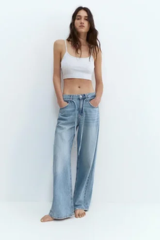 Baggy-Jeans mit Kordelzug