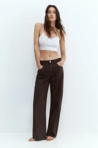 Baggy-Jeans mit Kordelzug
