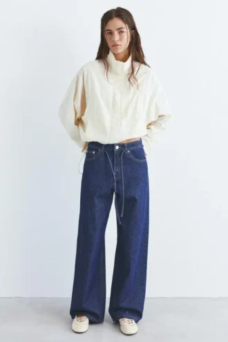 Baggy-Jeans mit Kordelzug