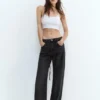 Baggy-Jeans mit Kordelzug
