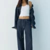 Baggy-Jeans mit Kordelzug