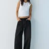 Baggy-Jeans mit Kordelzug
