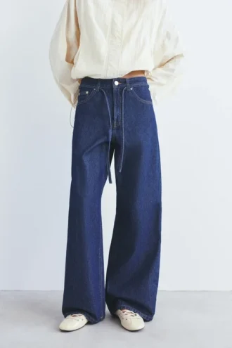 Baggy-Jeans mit Kordelzug