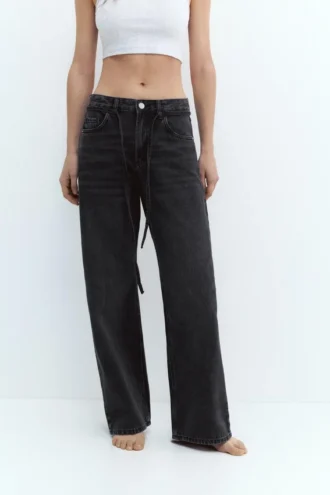 Baggy-Jeans mit Kordelzug