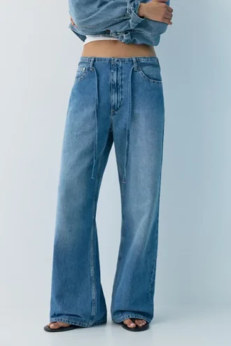Baggy-Jeans mit Kordelzug