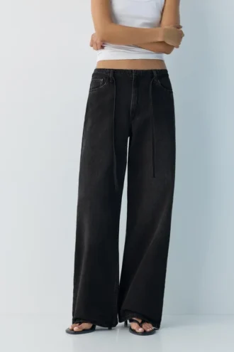 Baggy-Jeans mit Kordelzug
