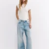 Baggy-Jeans mit mittlerer Leibhöhe