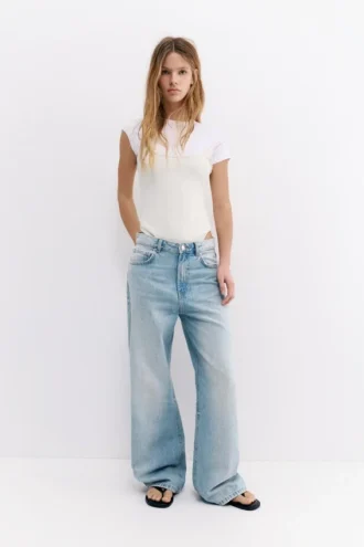 Baggy-Jeans mit mittlerer Leibhöhe