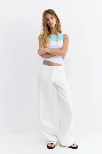 Baggy-Jeans mit mittlerer Leibhöhe