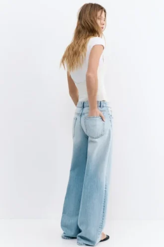 Baggy-Jeans mit mittlerer Leibhöhe