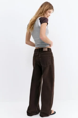 Baggy-Jeans mit mittlerer Leibhöhe