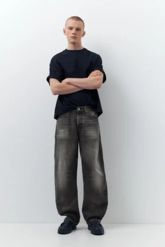 Baggy-Jeans mit niedriger Leibhöhe