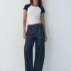 Balloon-Fit-Jeans mit Kordelzug