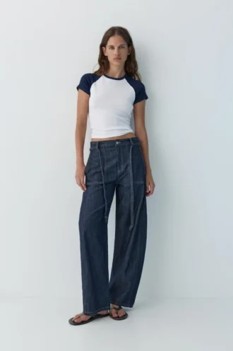 Balloon-Fit-Jeans mit Kordelzug