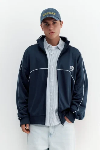 Bestickte Jacke mit Reißverschluss