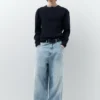 Bestickte Super-Baggy-Jeans Bestickte Super-Baggy-Jeans