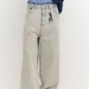 Bestickte Super-Baggy-Jeans