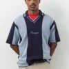 Besticktes gestreiftes Strick-Poloshirt