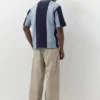 Besticktes gestreiftes Strick-Poloshirt
