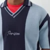Besticktes gestreiftes Strick-Poloshirt