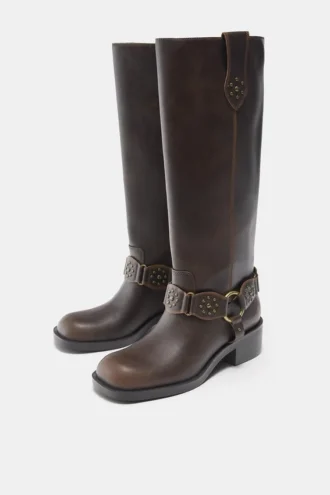 Biker-Stiefel mit Nieten