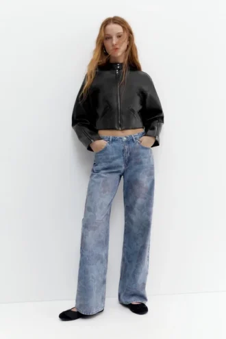 Bikerjacke aus Kunstleder