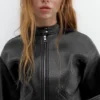 Bikerjacke aus Kunstleder