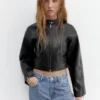 Bikerjacke aus Kunstleder