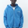 Blauer Hoodie mit Reißverschluss
