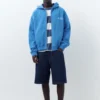 Blauer Hoodie mit Reißverschluss
