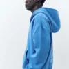 Blauer Hoodie mit Reißverschluss