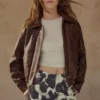 Bomberjacke aus 100 % Leder