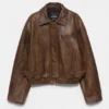 Bomberjacke aus 100 % Leder