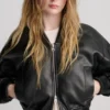Bomberjacke aus Kunstleder