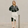 Bomberjacke aus Kunstleder