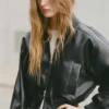 Bomberjacke aus Kunstleder