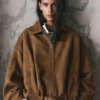 Bomberjacke aus Kunstwildleder